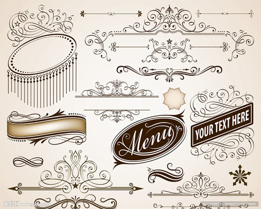 欧式花纹标识纹理