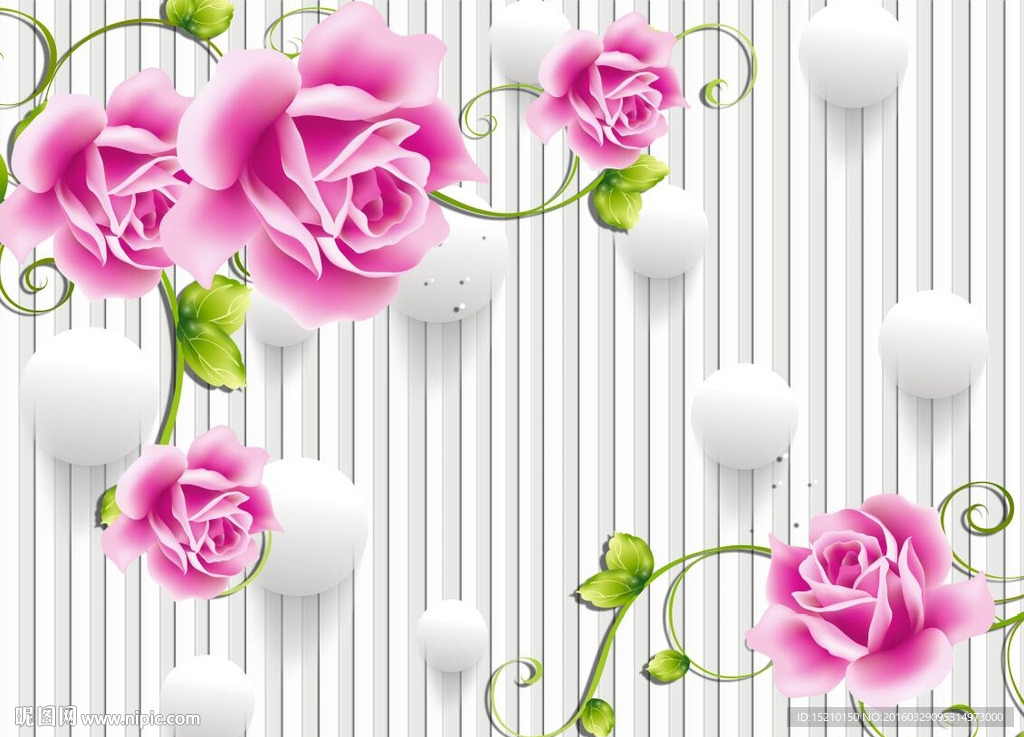 3D玫瑰花