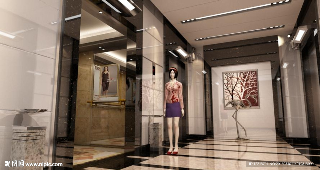 侍者迎接在电梯口