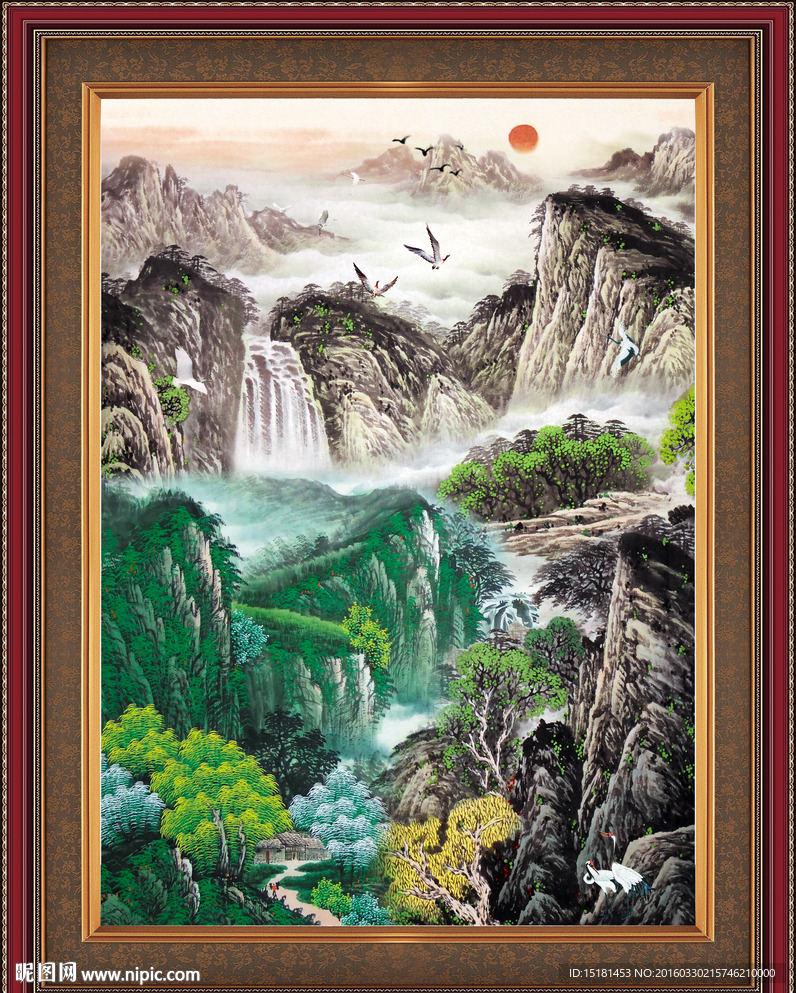 竖幅国画