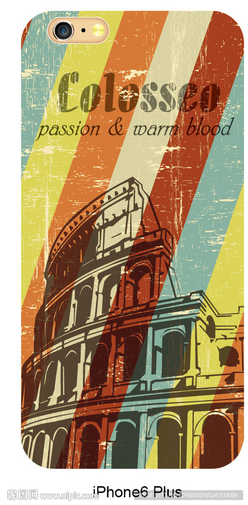 复古罗马竞技场图案