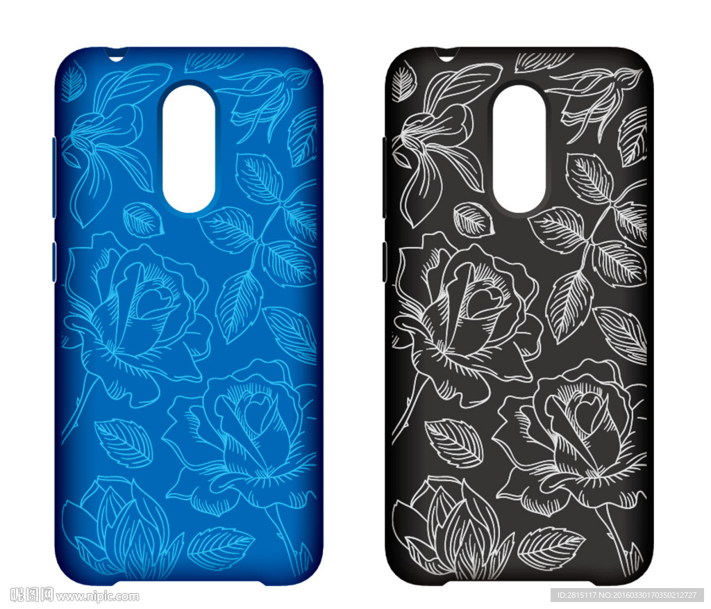 玫瑰花镭雕图案手机壳