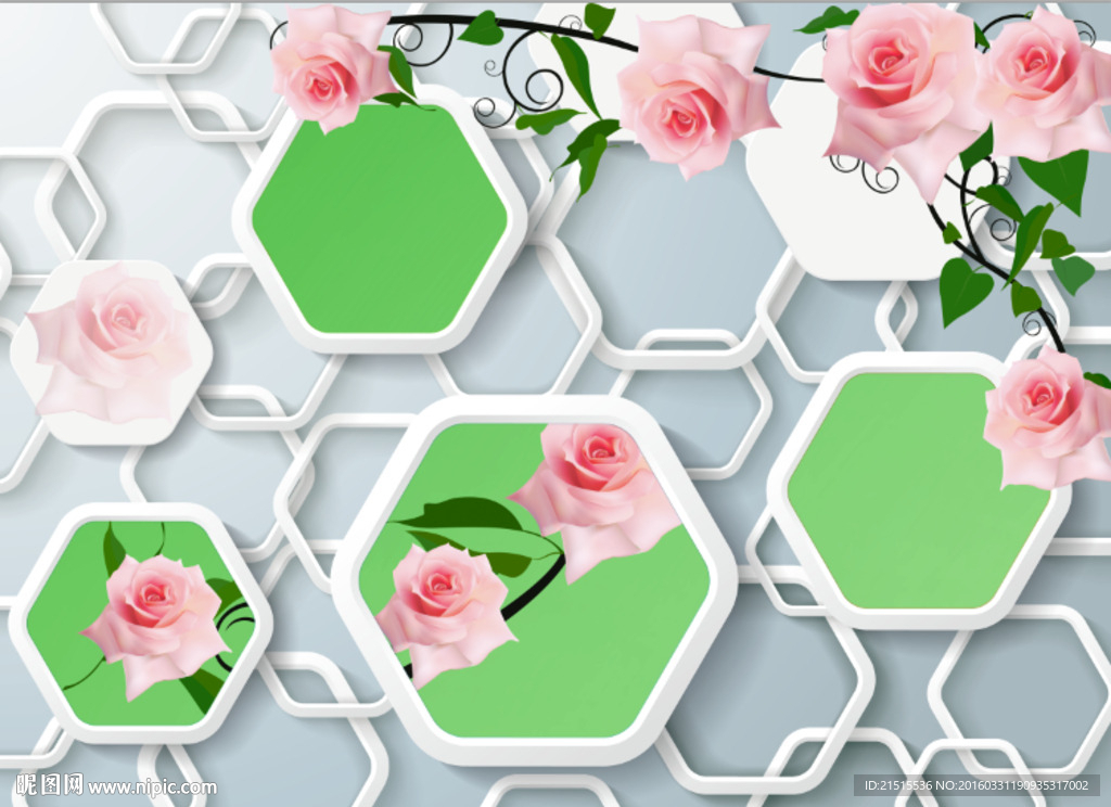 3D玫瑰花