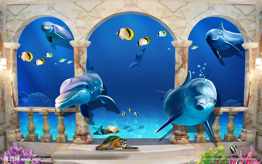 3D海底世界壁画