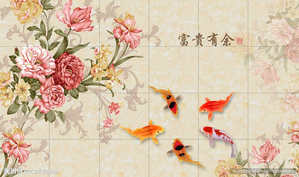 花卉背景墙