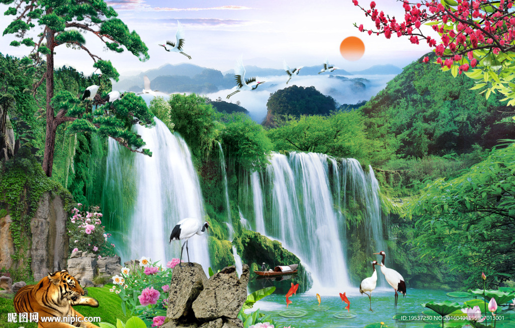 山水背景