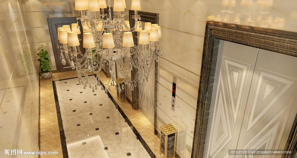 电梯间走道特写