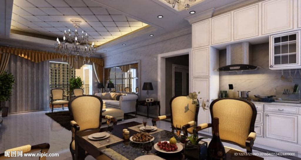 欧式客厅餐厅