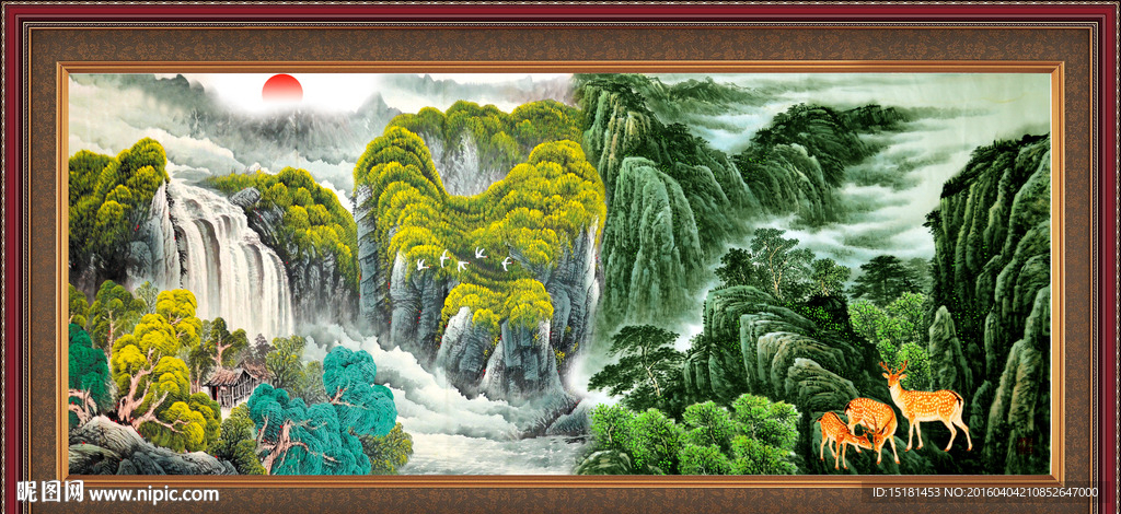 流水生财 国画山水