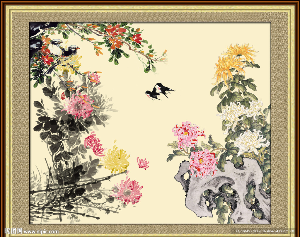 工笔画 菊花