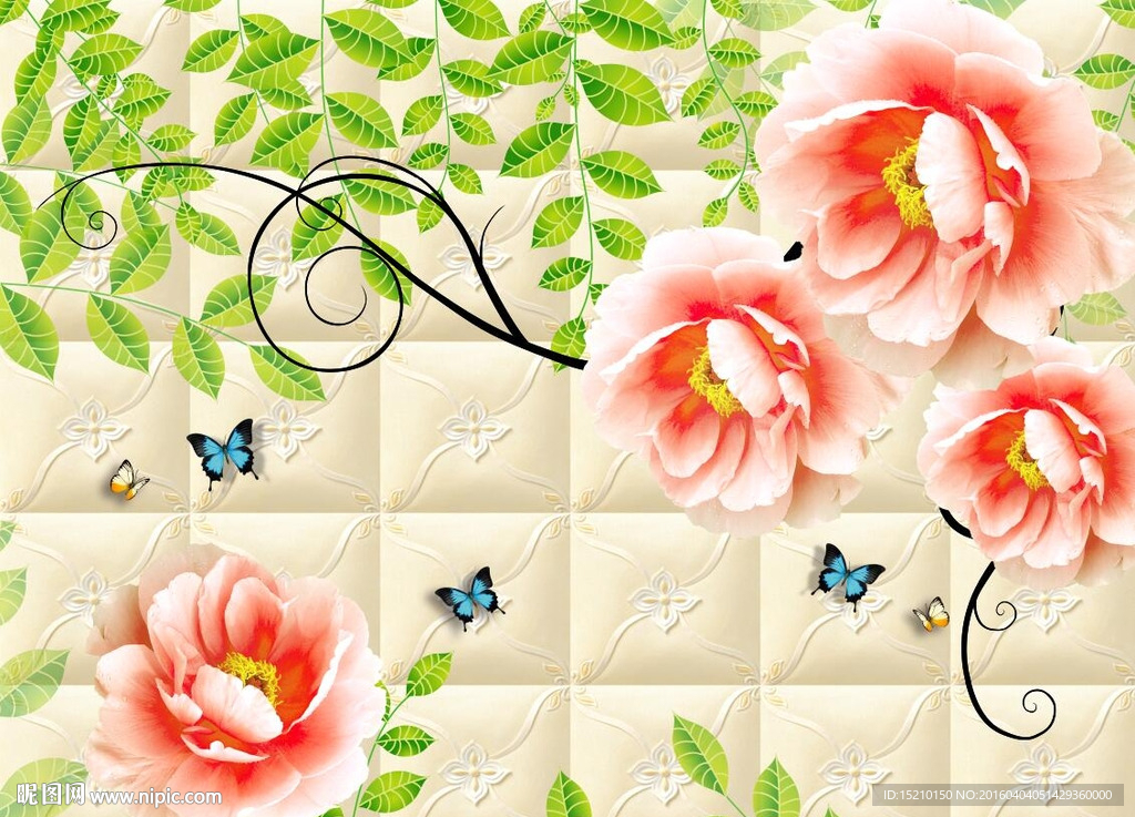 3D玫瑰花