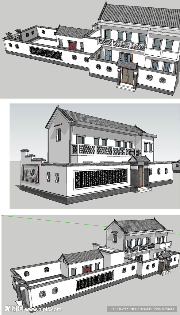 徽派建筑草图大师SU模型
