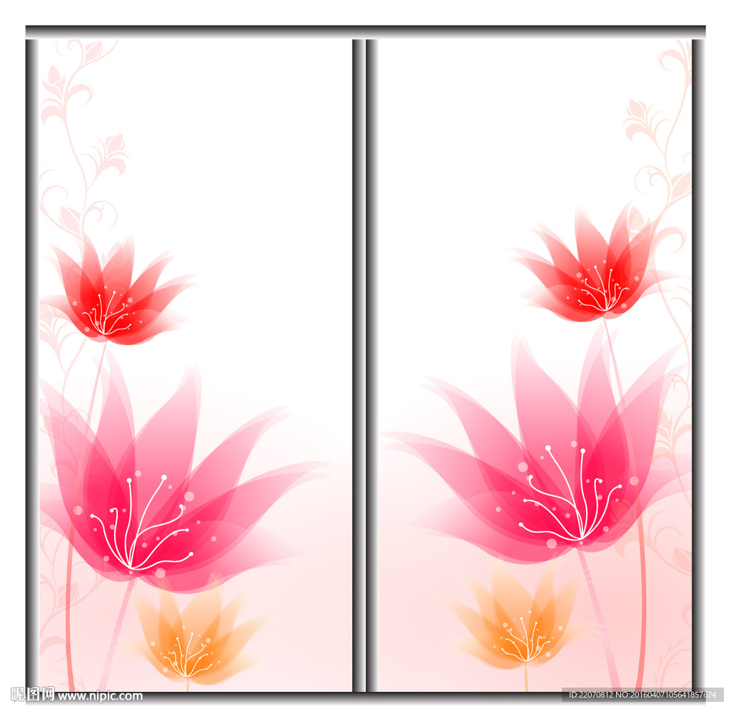 典雅花卉移门