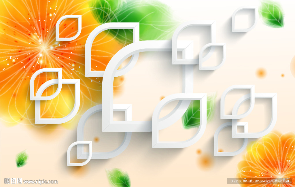 清新花卉背景墙