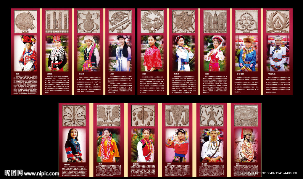 五十六个民族（图片不清晰）