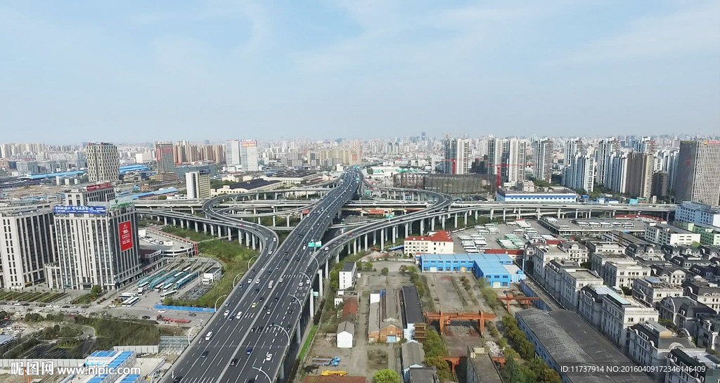 上海共和新路立交桥航拍视频