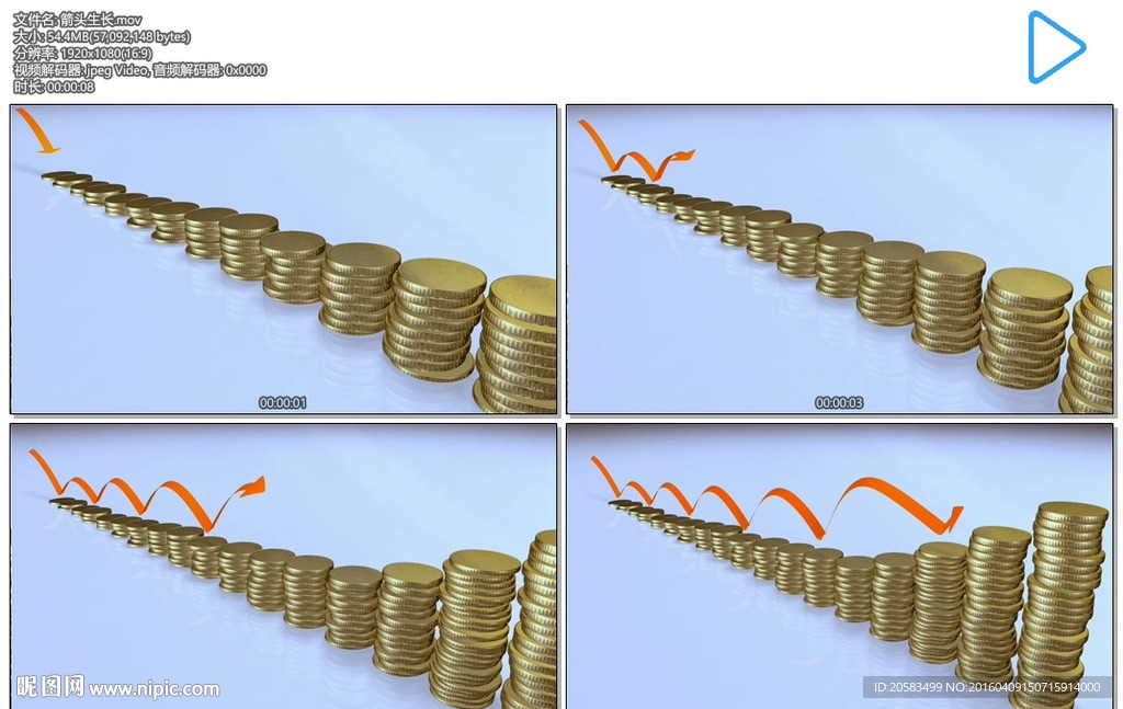 金融金币箭头生长