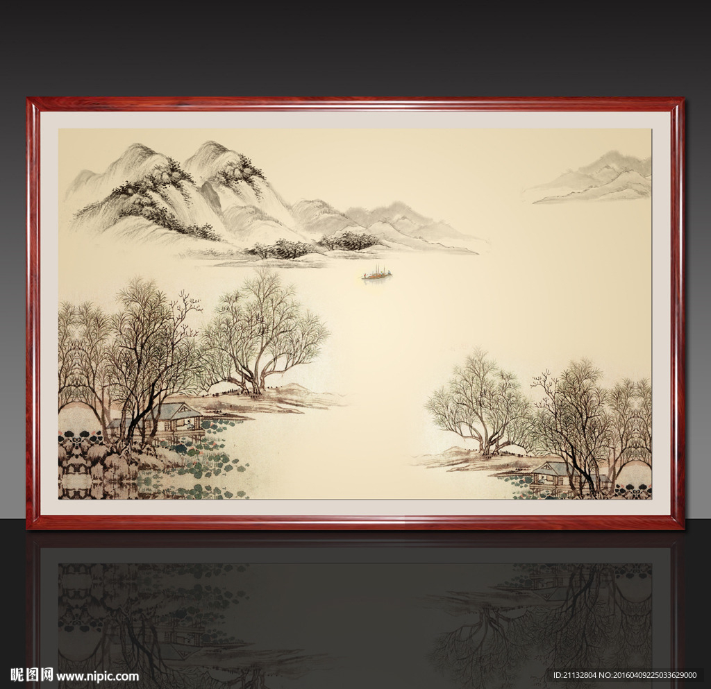 水墨山水国画