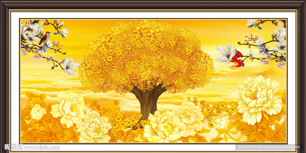 花开富贵 金色发财树