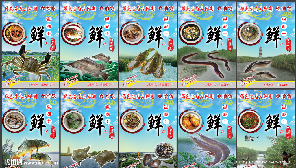 水产品海报纵湖十鲜