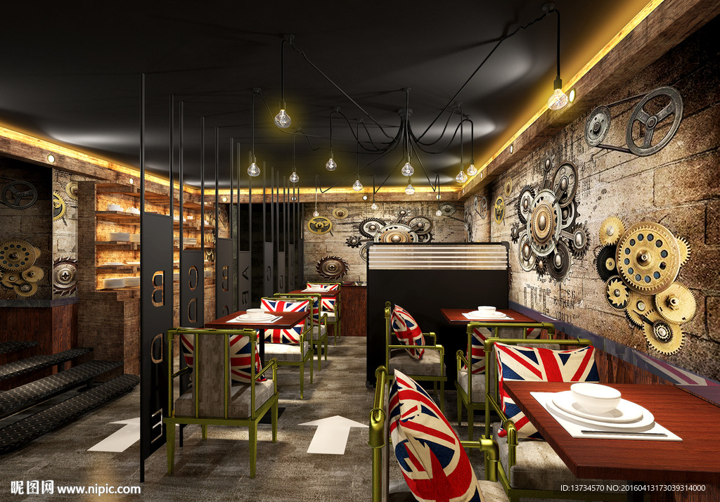 工业风餐厅-后厅