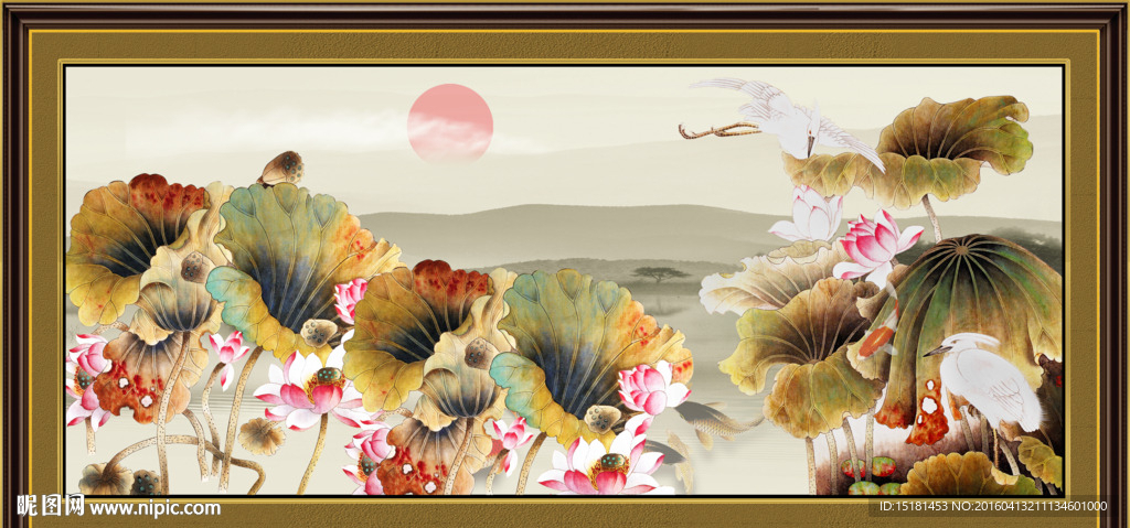 荷花装饰画