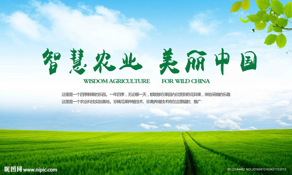 智慧农业展板海报美丽中国