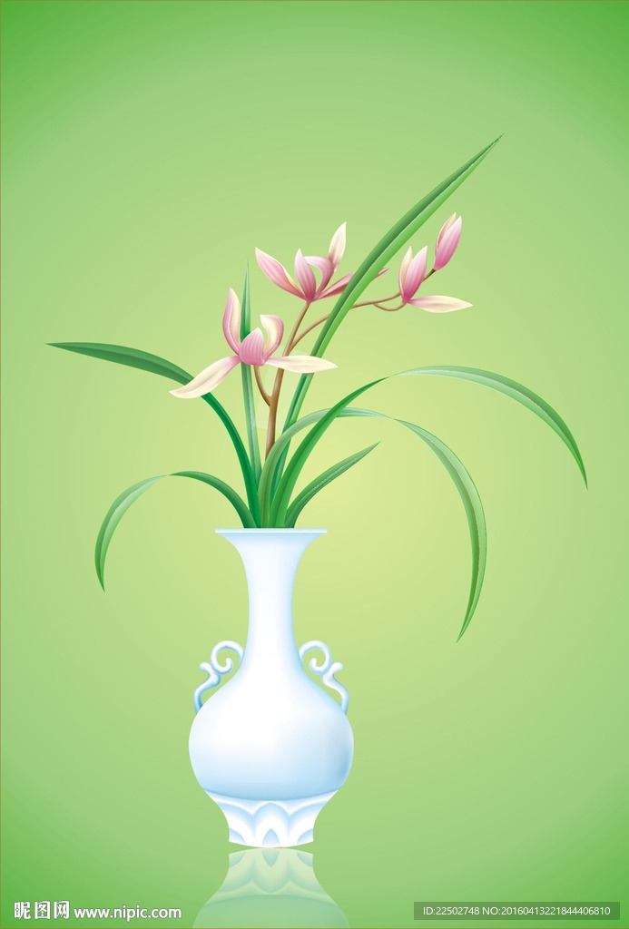 兰花插花图