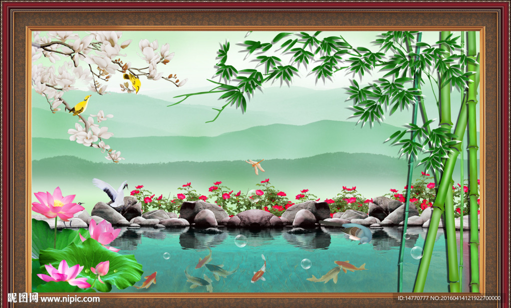 竹子风景画