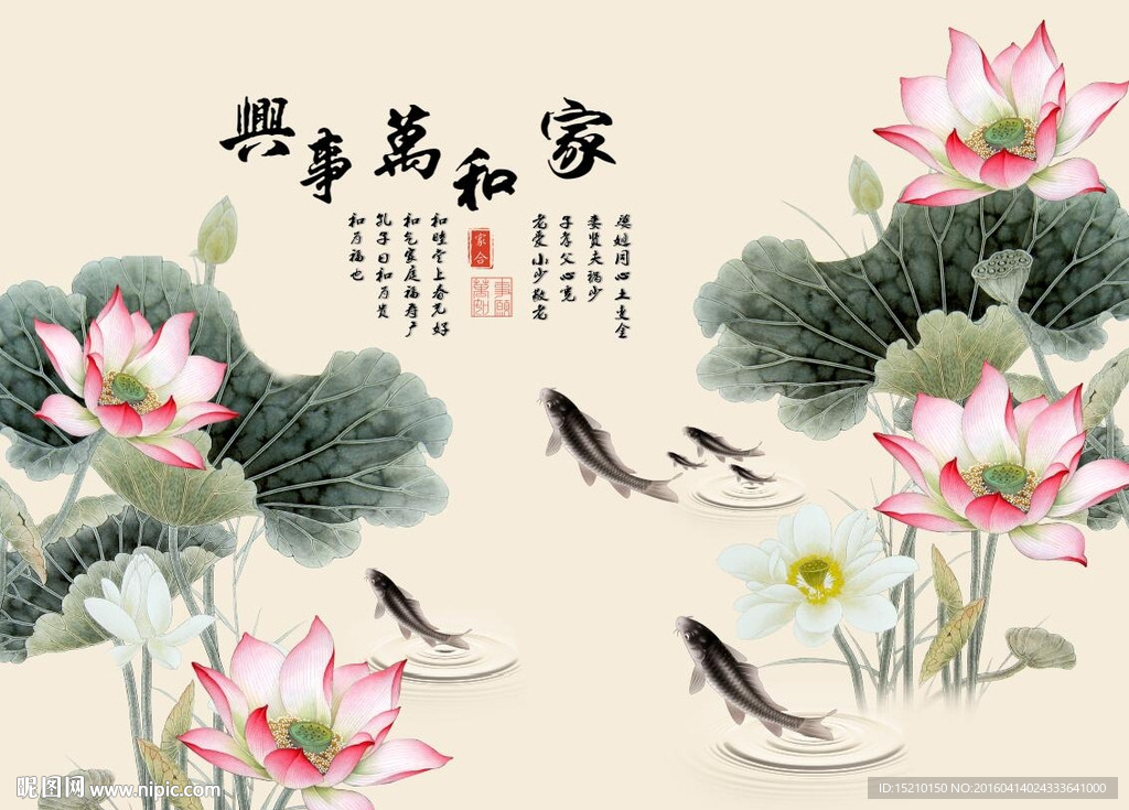 国画荷花图