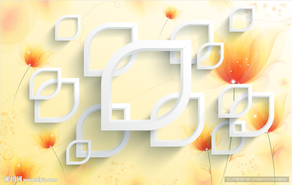 3D时尚花卉背景墙