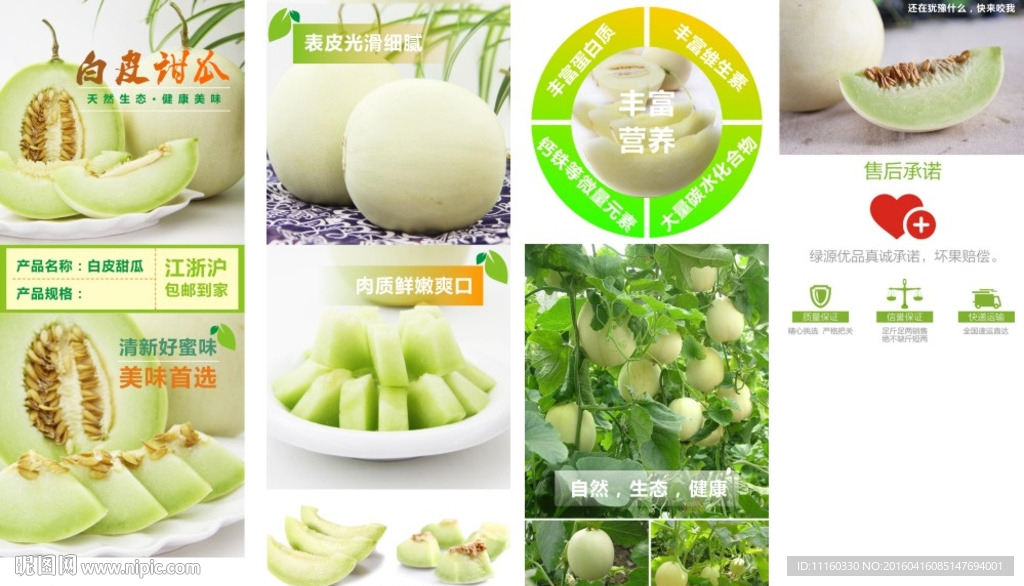 白皮甜瓜香瓜详情模板