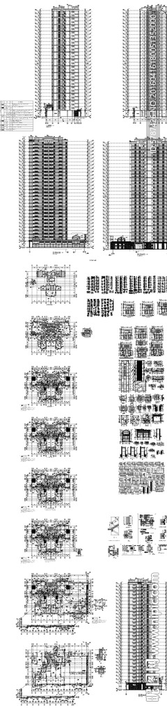 高层户型建筑立面CAD图