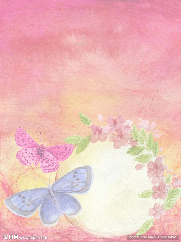 水彩花纹