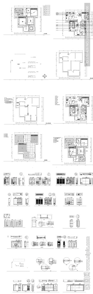 家居天花地板施工图