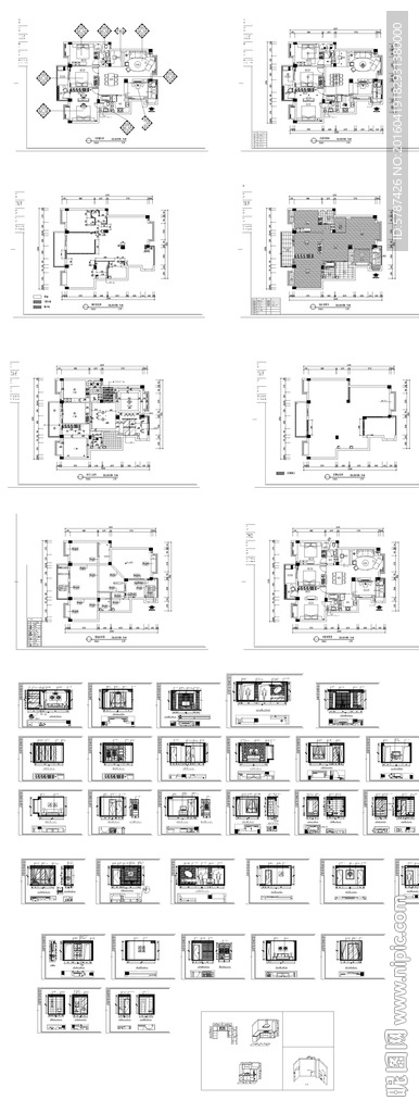 家居楼房平面立面施工图