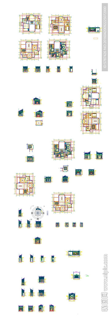 家居办公室平面立面图