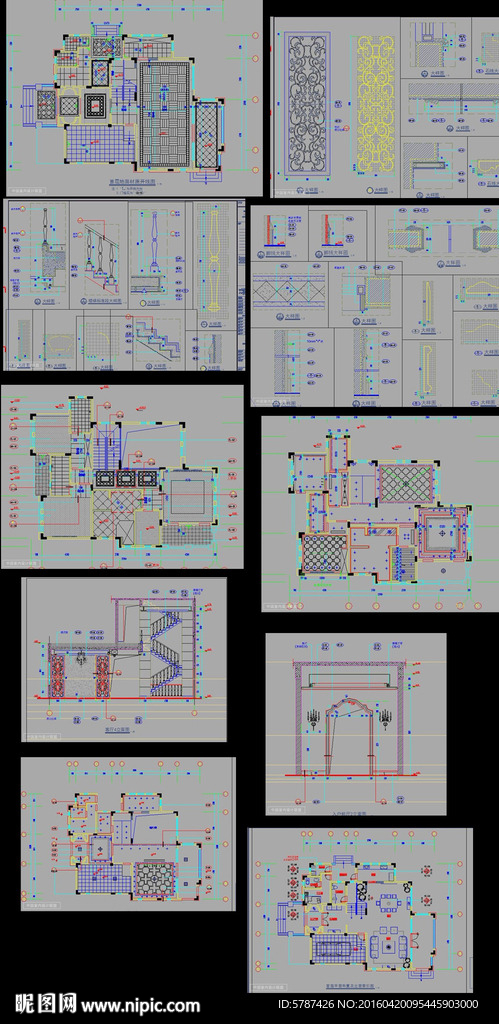 CAD别墅施工图