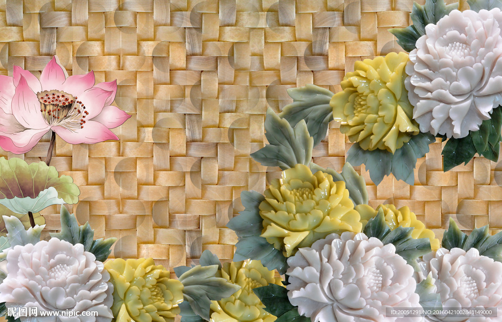 3d玉雕背景墙