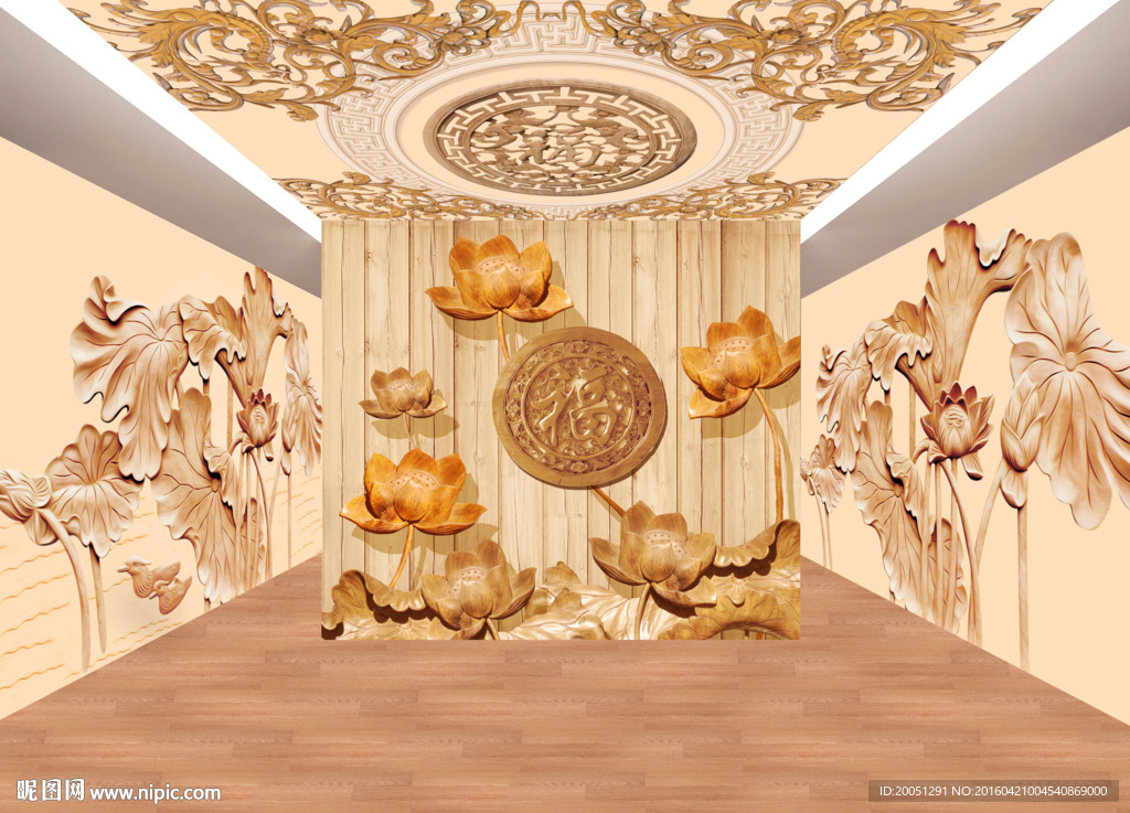 3d背景墙 木雕装饰