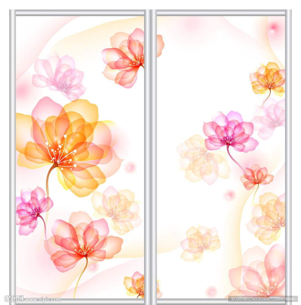 花卉移门
