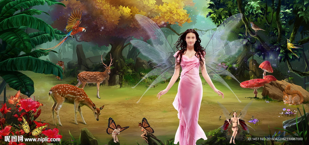 唯美梦幻蜻蜓女孩绝美写真模板