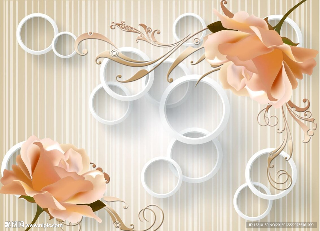 3D玫瑰花