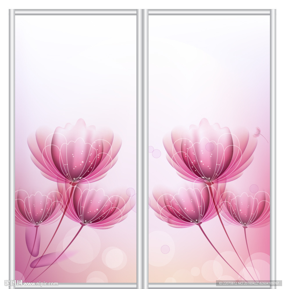 花卉移门