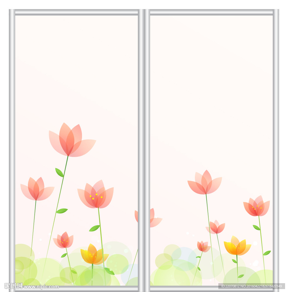 花卉移门