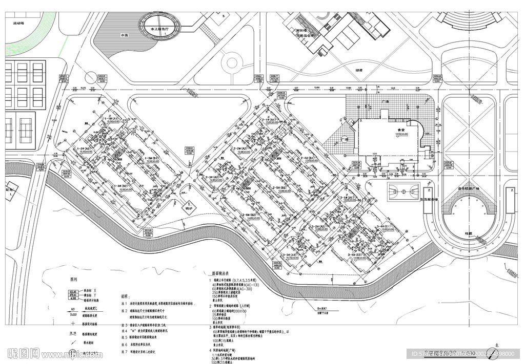 学校建筑总平面CAD图