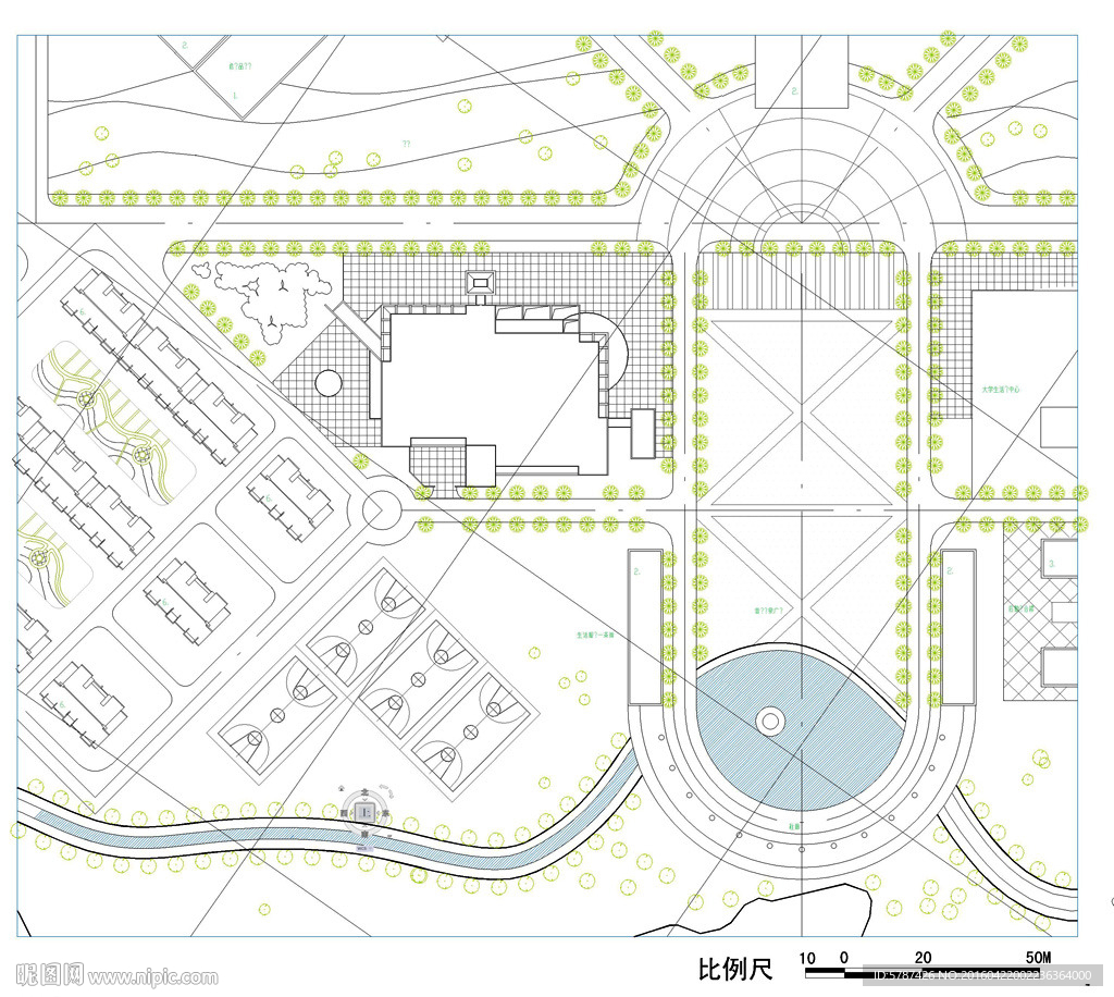 学校建筑规划CAD平面图