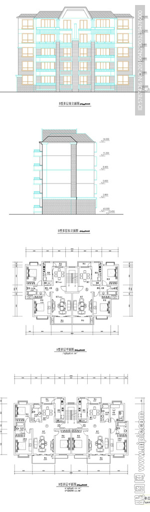 多层别墅建筑图