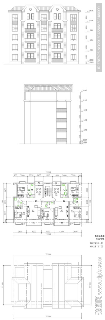 五层住宅建筑设计施工图