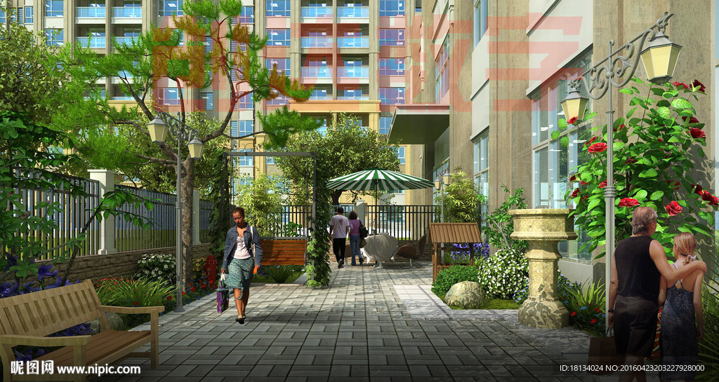 小区景观动画